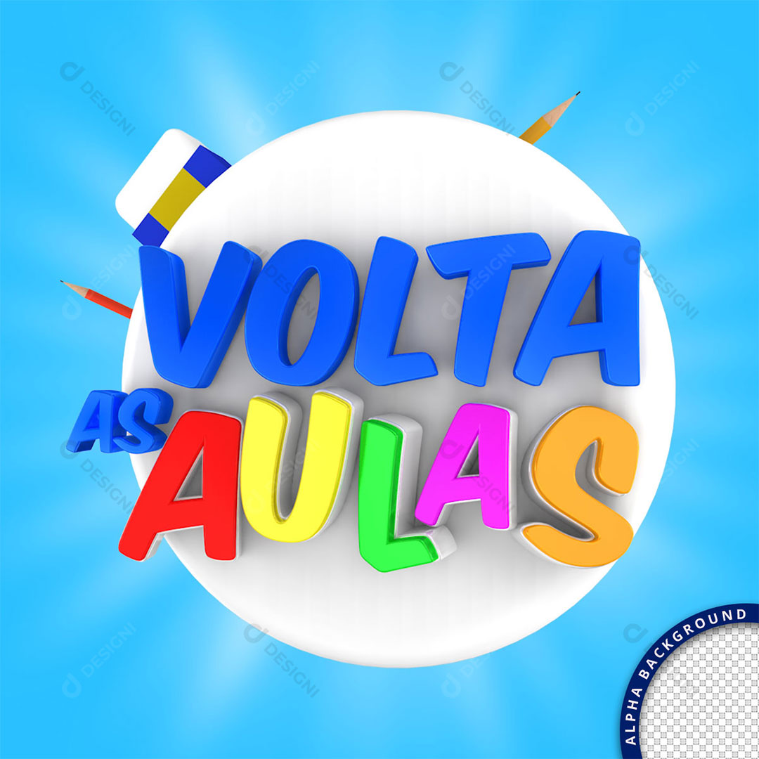 Volta as Aulas Selo 3D PNG Transparente