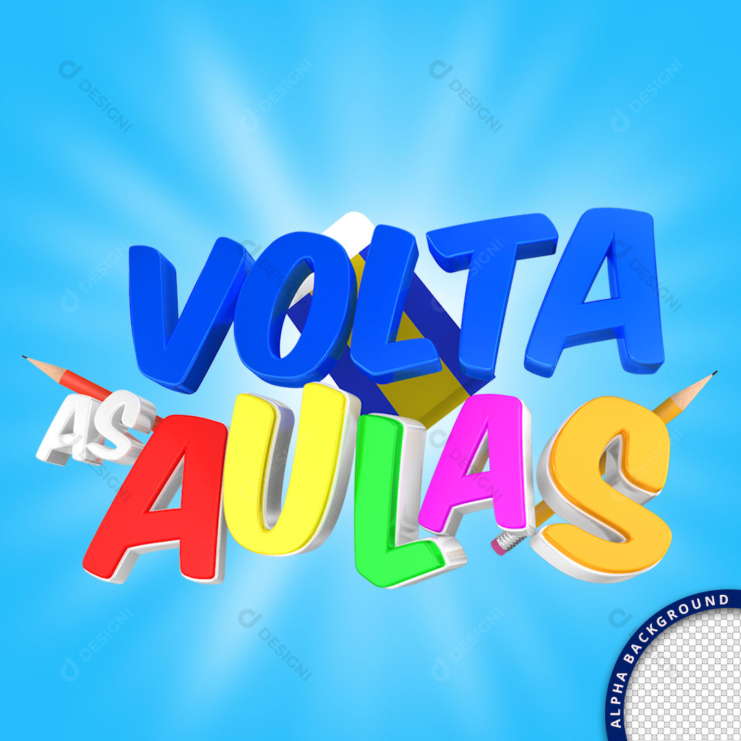 Volta as Aulas Selo 3D PNG Transparente