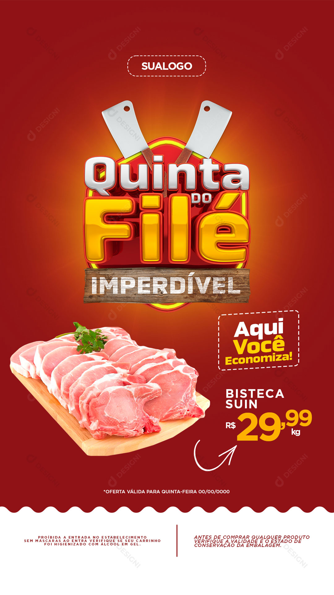 Açougue Quinta do Filé Imperdível Social Media PSD Editável