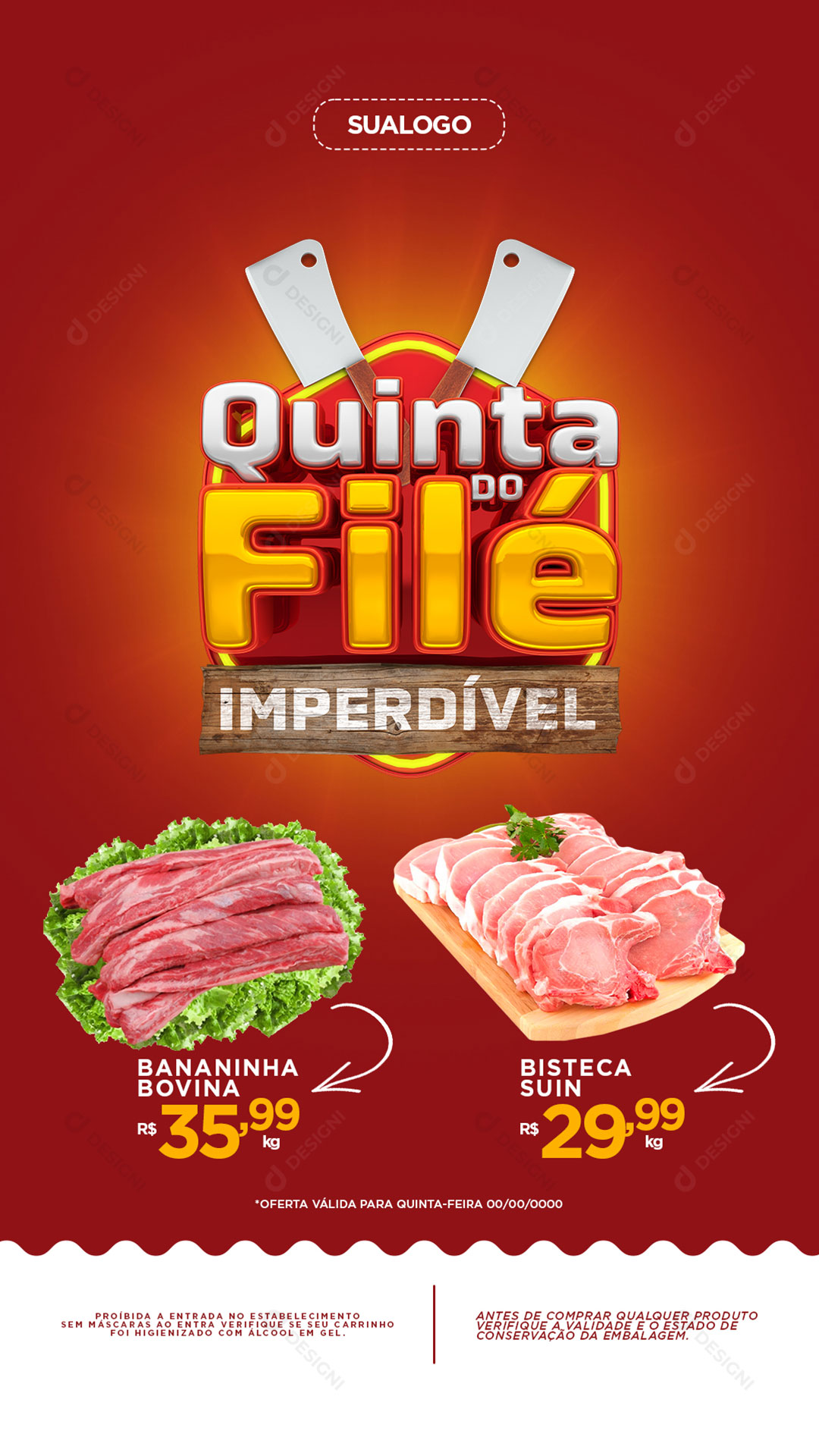 Açougue Quinta do Filé Imperdível Social Media PSD Editável