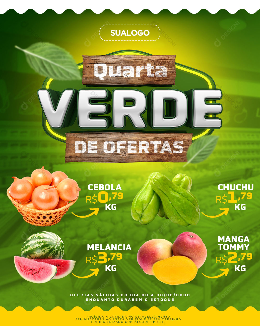 Quarta Verde de Ofertas Social Media PSD Editável