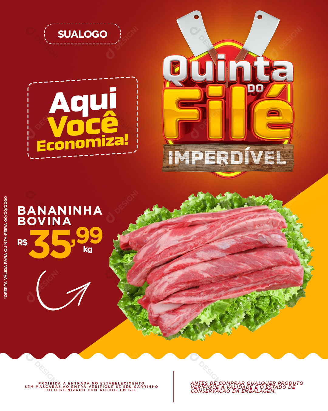 Açougue Quinta do Filé Imperdível Social Media PSD Editável