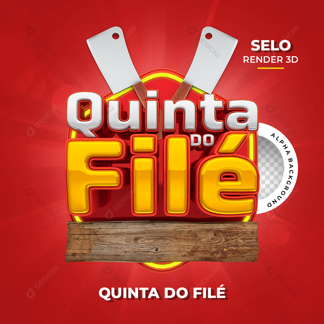 Quinta do Filé Selo 3D PNG Transparente