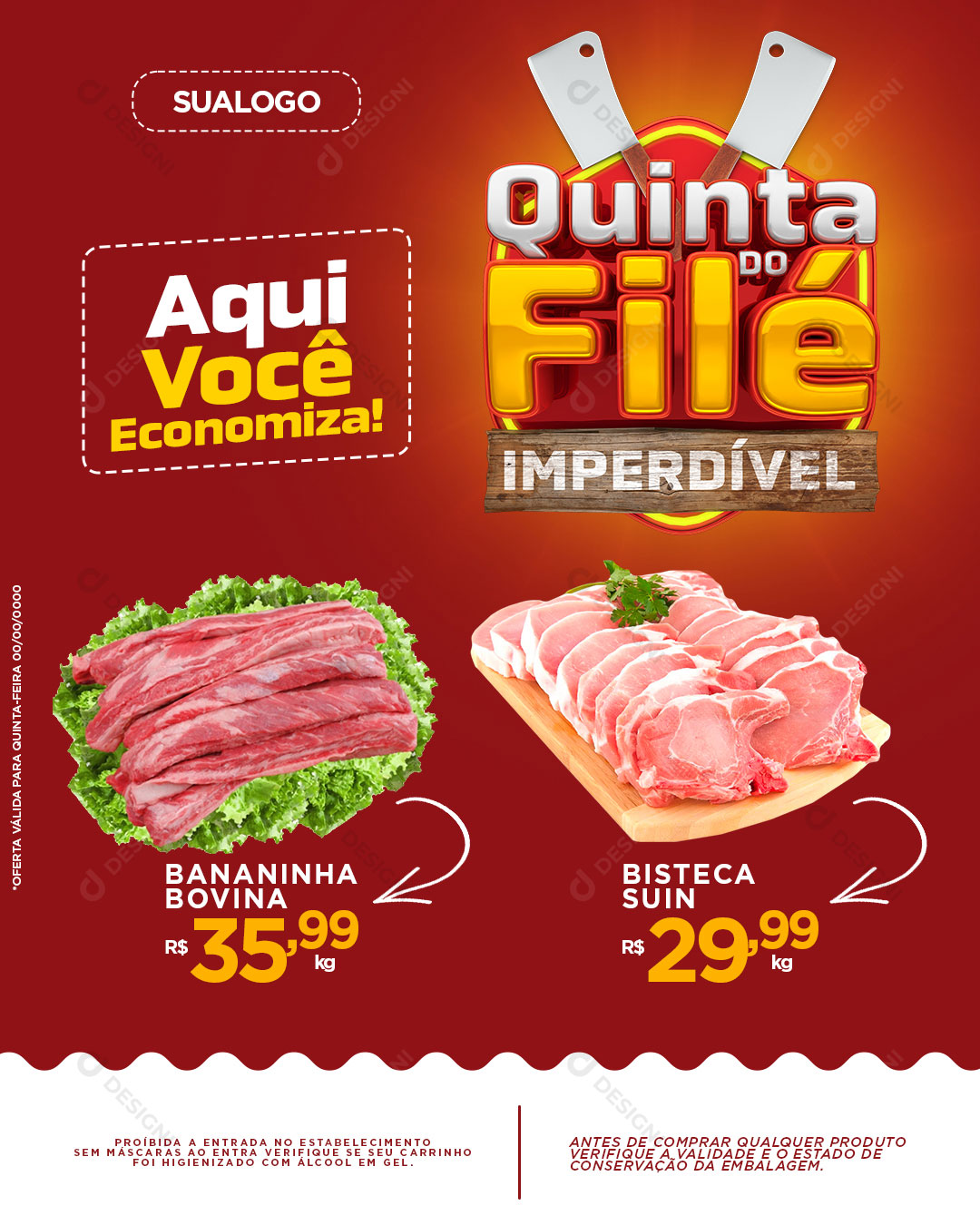 Açougue Quinta do Filé Imperdível Social Media PSD Editável