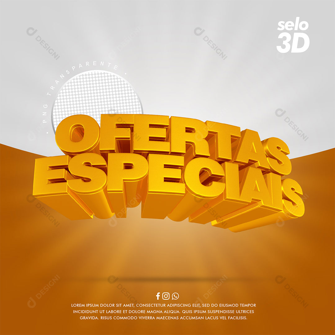 Ofertas Especiais Selo 3D PNG Transparente