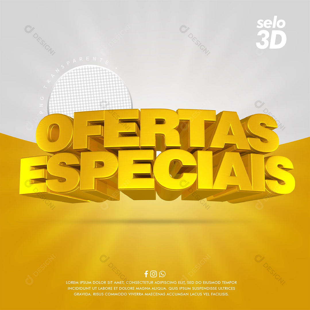 Ofertas Especiais Selo 3D PNG Transparente
