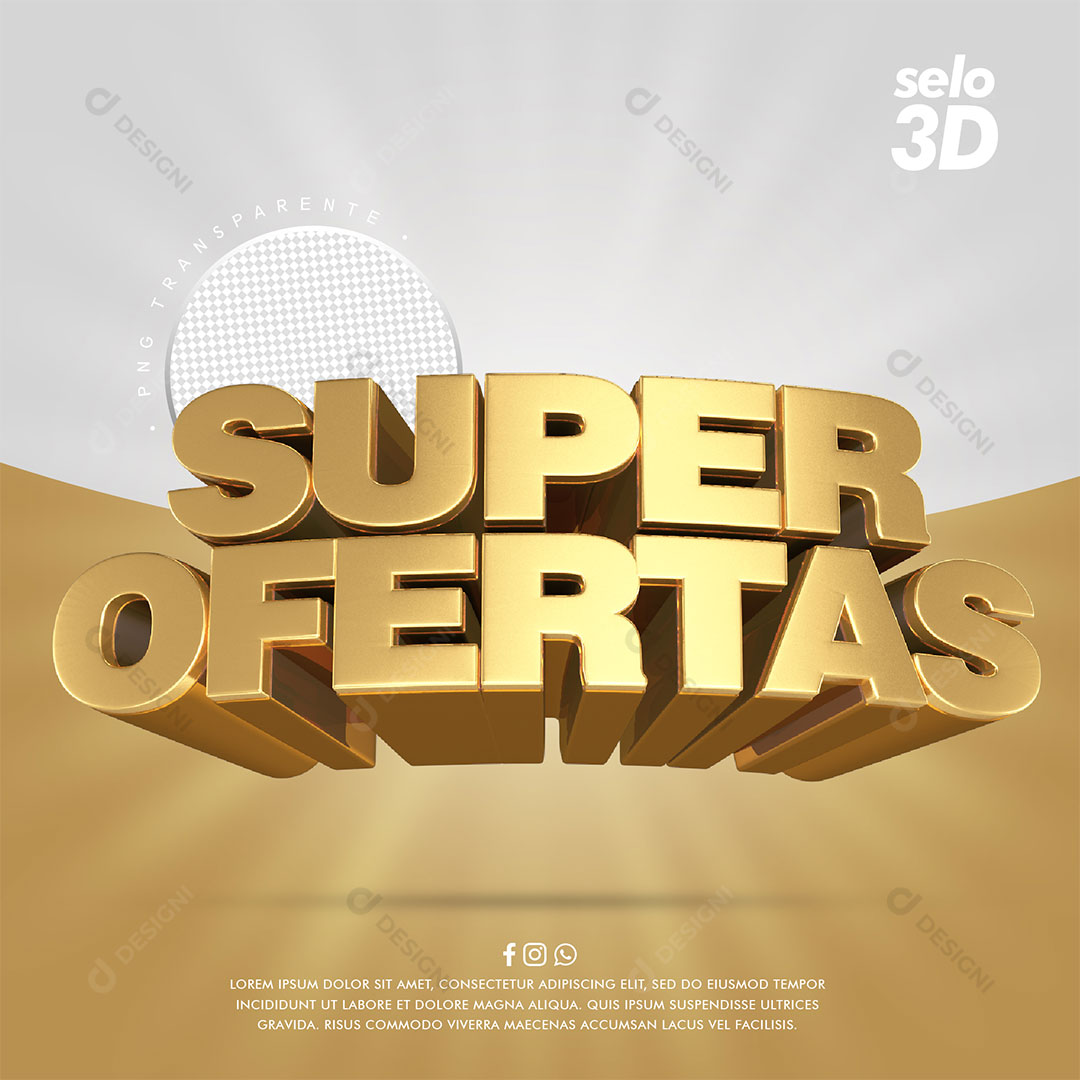 Super Ofertas Selo 3D PNG Transparente