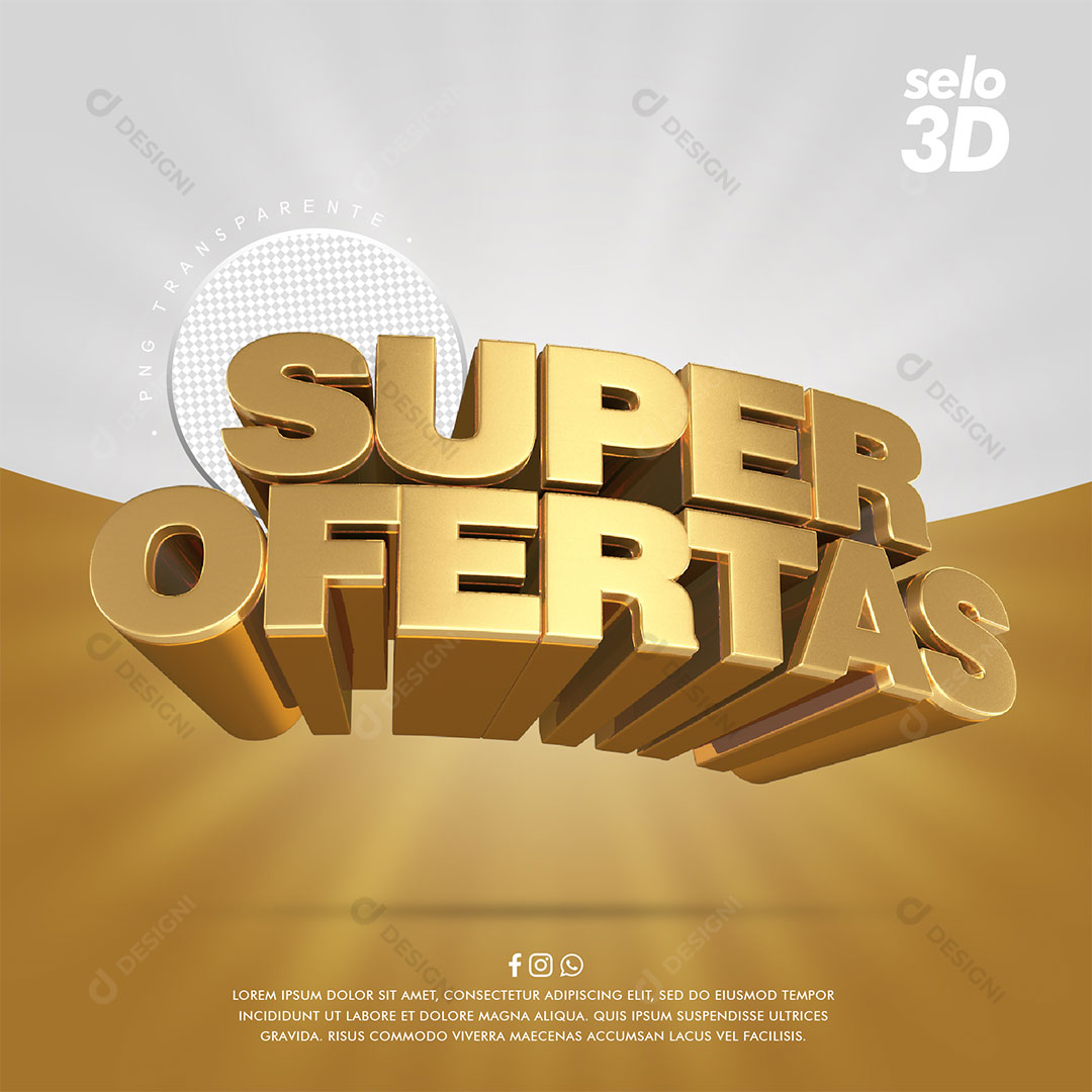 Super Ofertas Selo 3D PNG Transparente