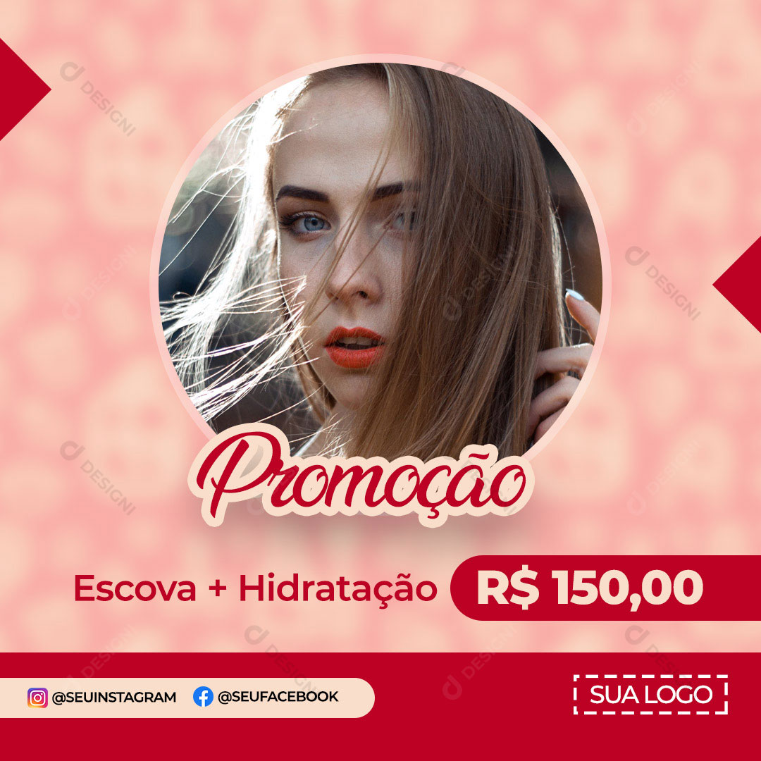 Salão de Beleza Promoção Cabelo Social Media PSD Editável