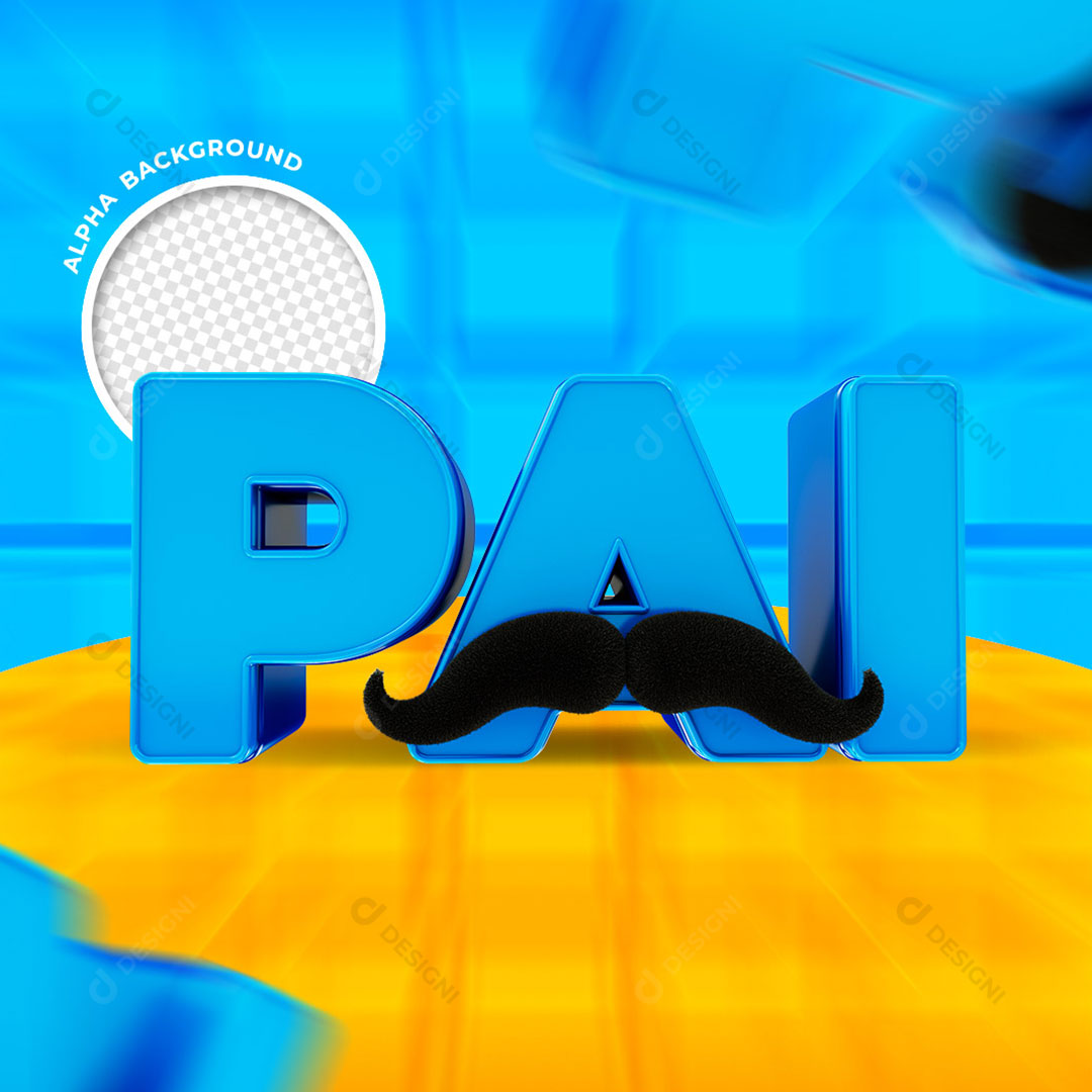 Pais Texto 3D Elemento Para Composição PSD + PNG Transparente