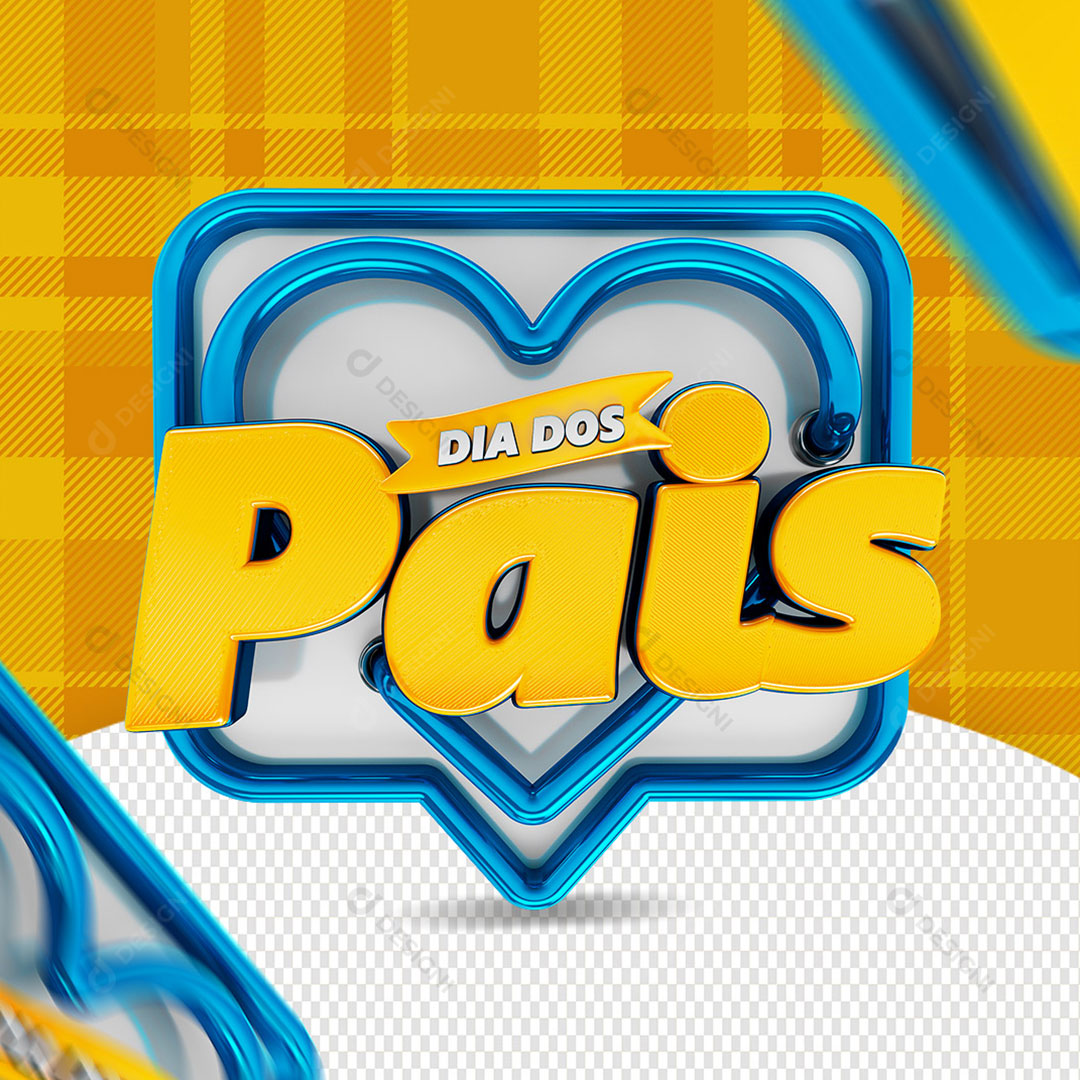 Dia dos Pais Selo 3D PSD + PNG Transparente