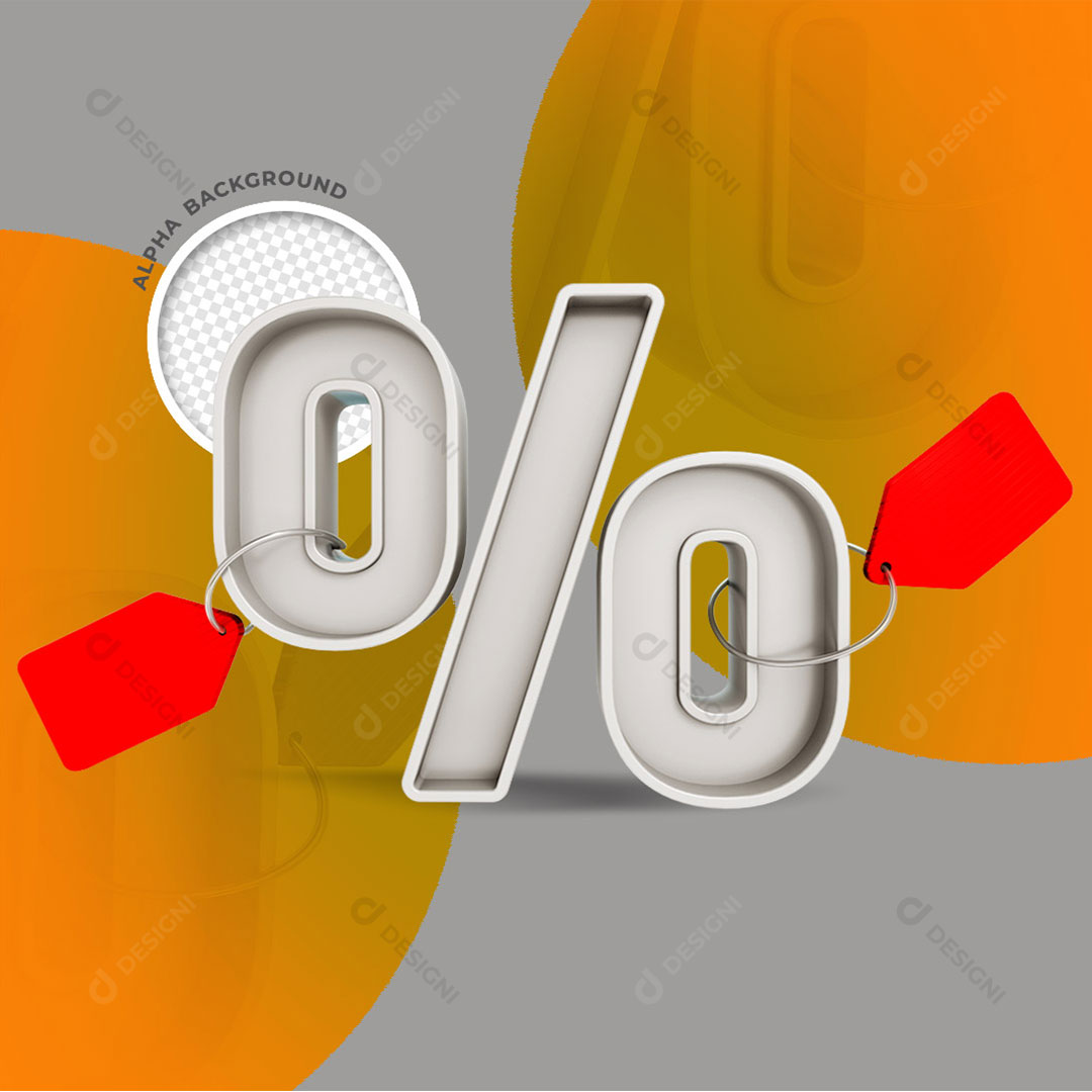 % Porcento Porcentagem Elemento 3D Para Composição