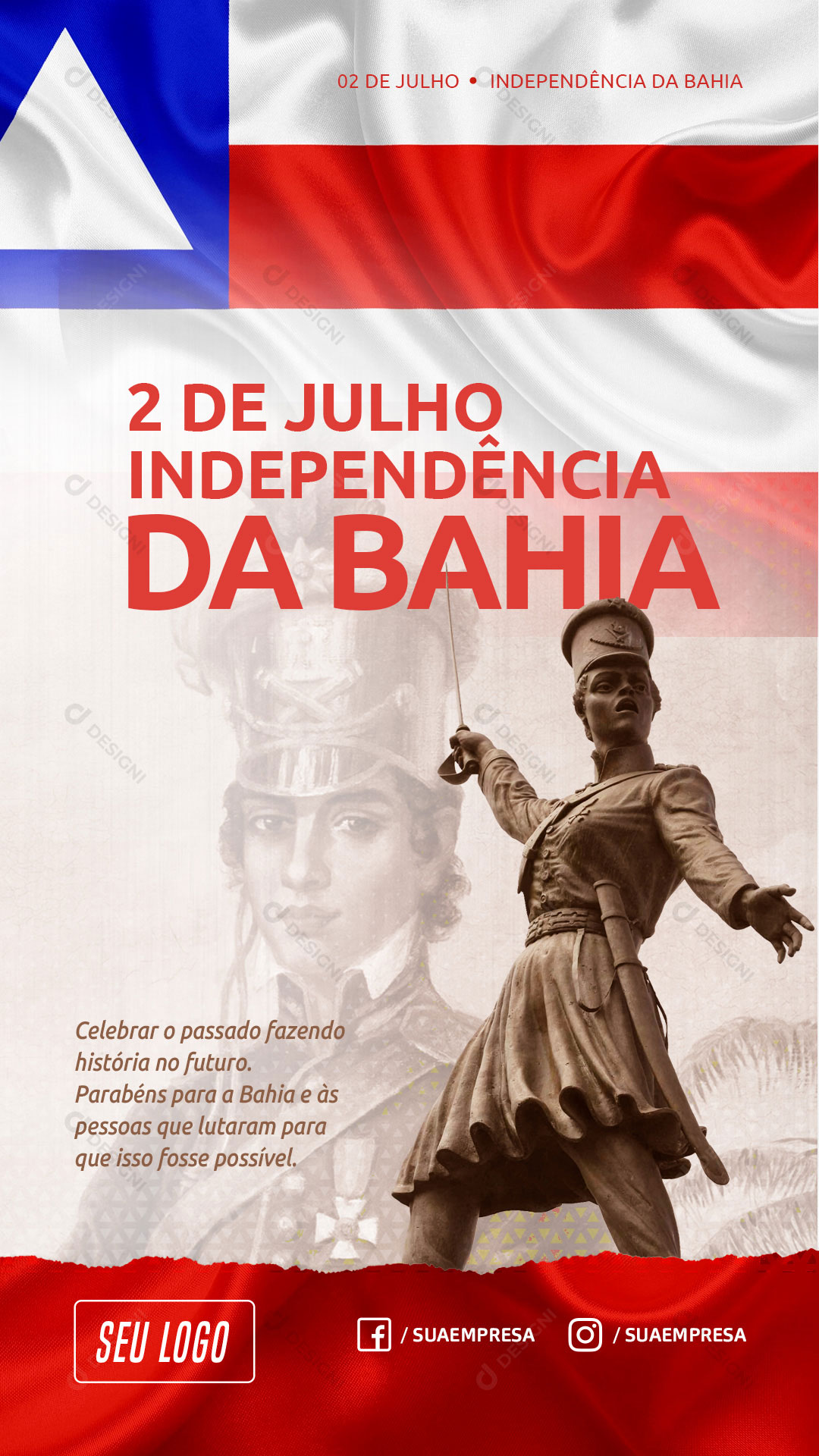 Story 2 de Julho Independência da Bahia Social Media PSD Editável