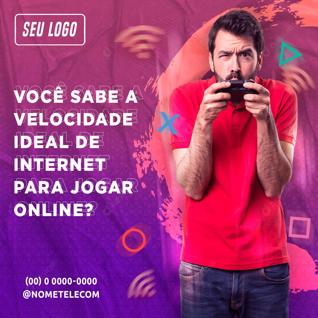 Internet Você Sabe a Velocidade Social Media PSD Editável
