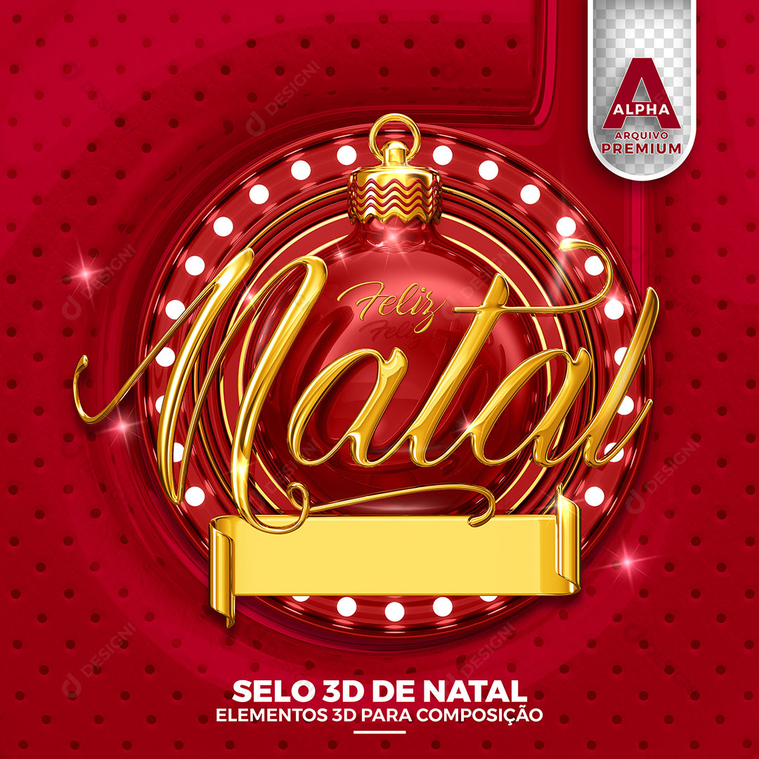 Feliz Natal Selo 3D PSD