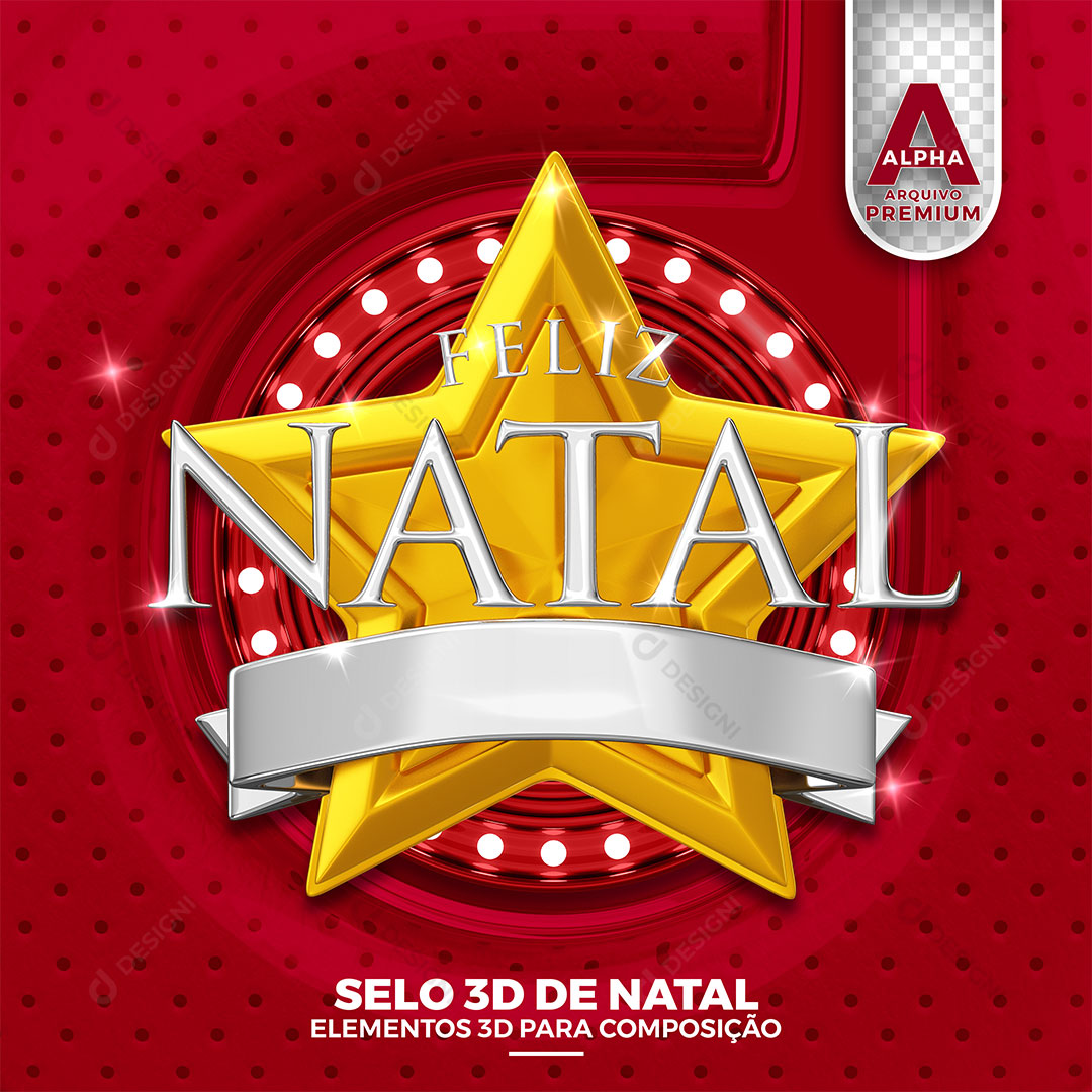 Feliz Natal Selo 3D PSD