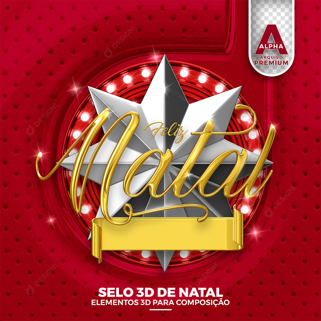 Feliz Natal Selo 3D PSD