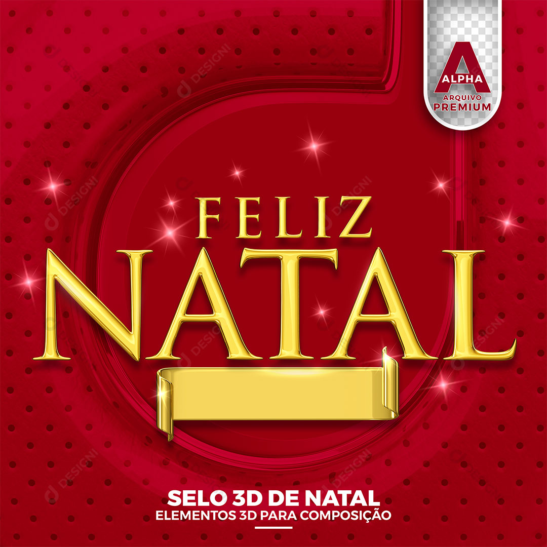 Feliz Natal Texto 3D Elemento Para Composição PSD