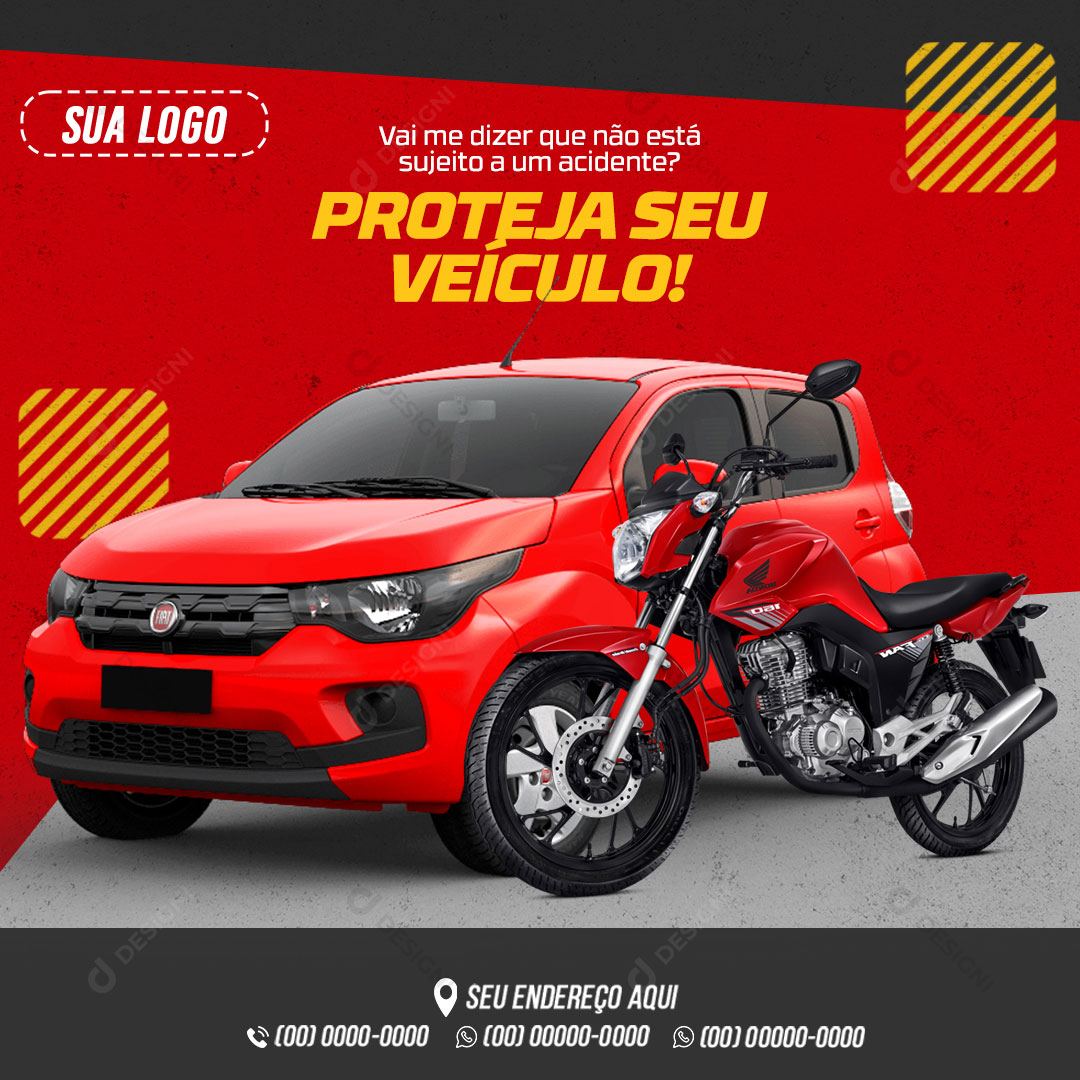 Proteção Para Seu Veiculo Social Media PSD Editável