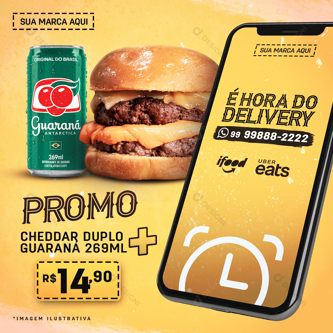 Delivery Hamburguer Hamburguerias Social Media PSD Editável