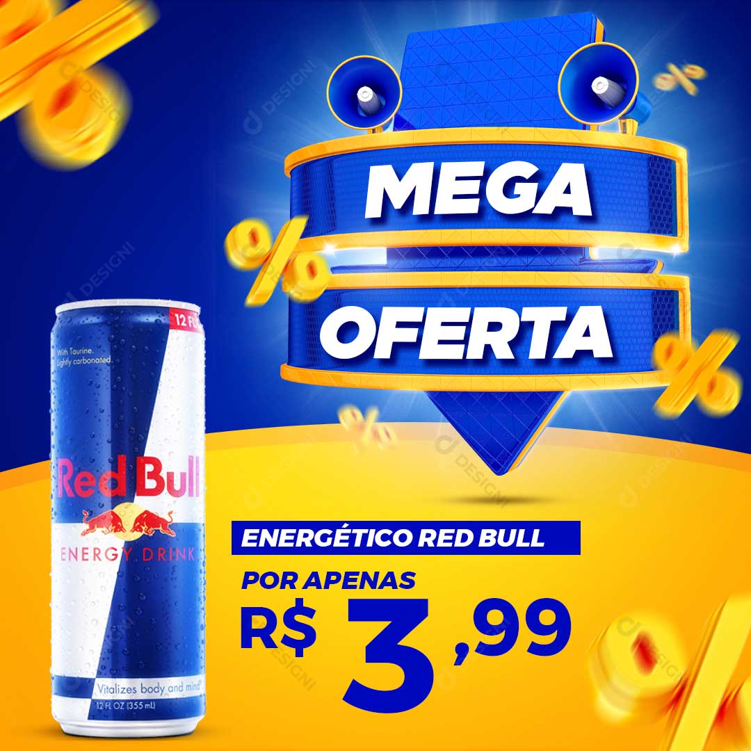 Supermercado Mega Oferta Energético Social Media PSD Editável