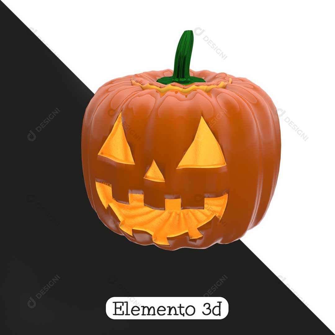 Elemento 3D Para Abóbora de Halloween PNG Transparente