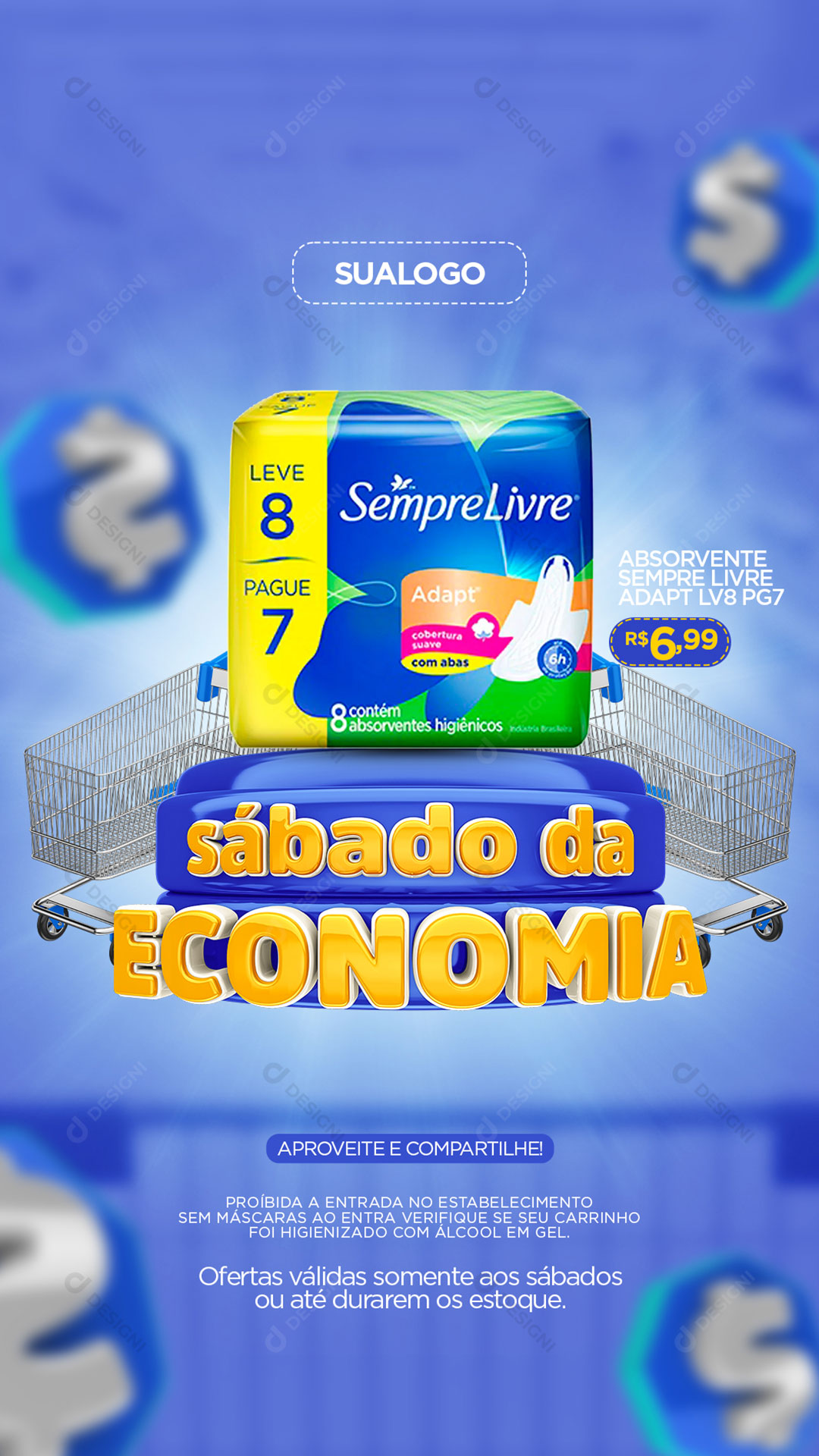 Supermercado Sábado da Ecomonia Produto Social Media PSD Editável