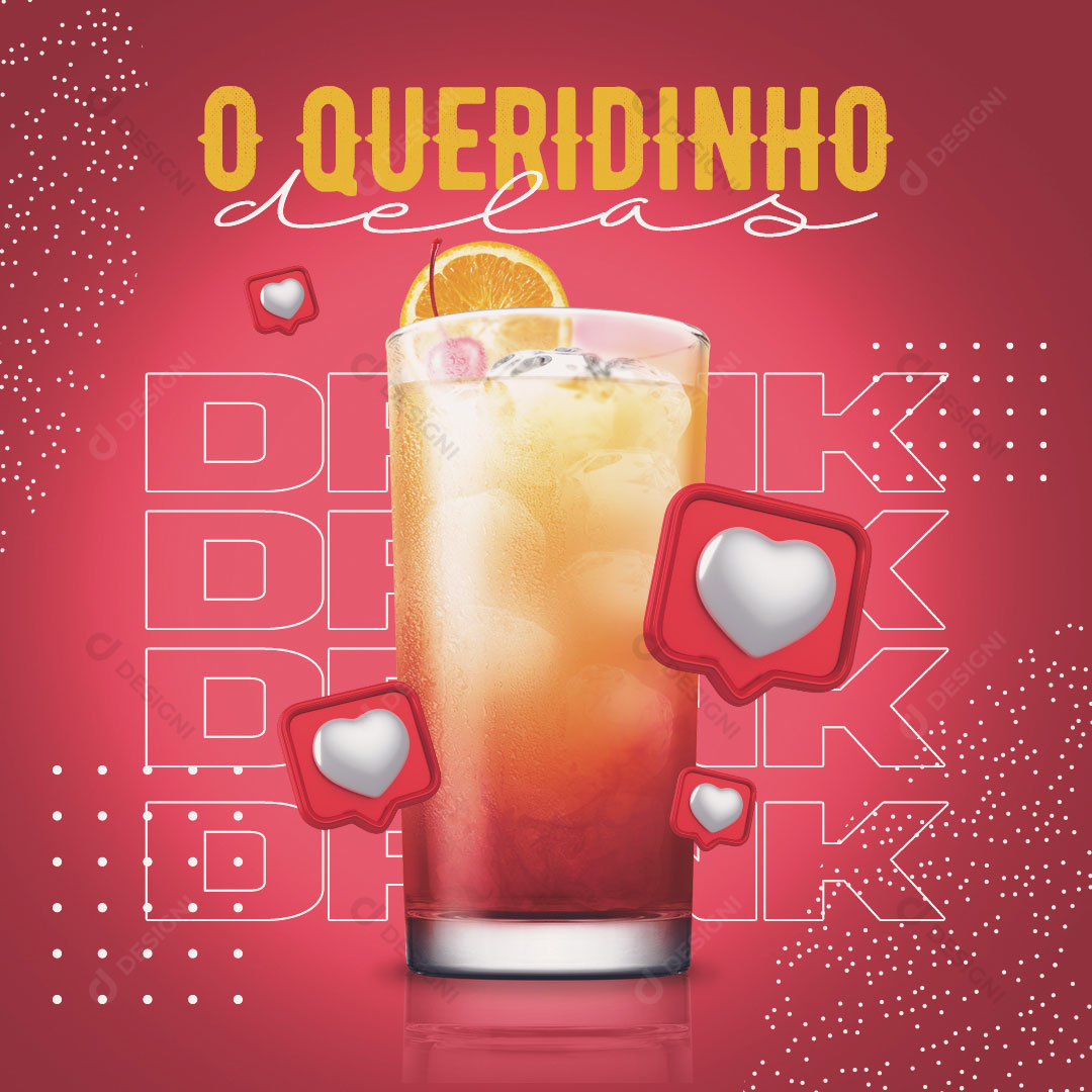 Distribuidora Bebida O Queridinho Drink Social Media PSD Editável