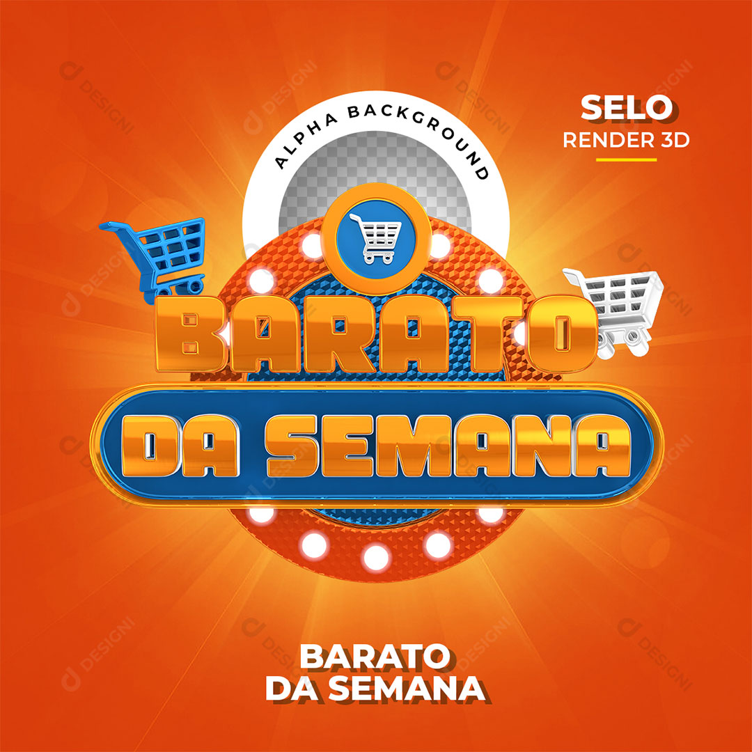 Barato da Semana Selo 3D PNG Transparente