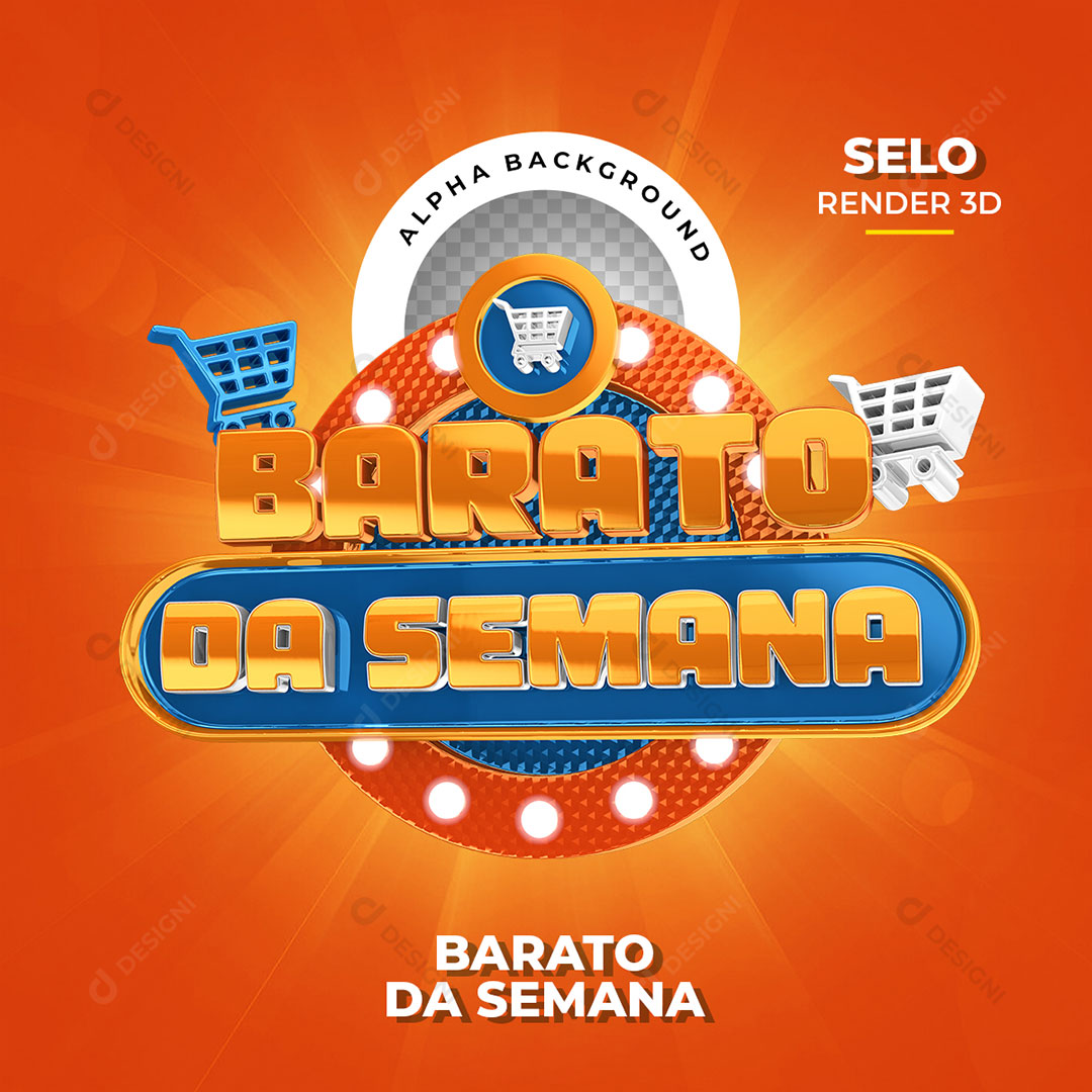Barato da Semana Selo 3D PNG Transparente