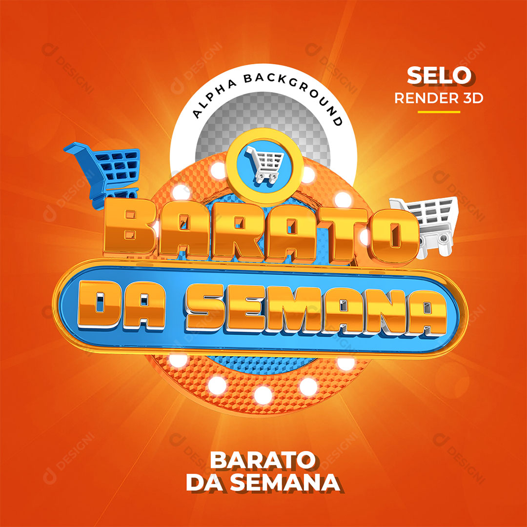 Barato da Semana Selo 3D PNG Transparente