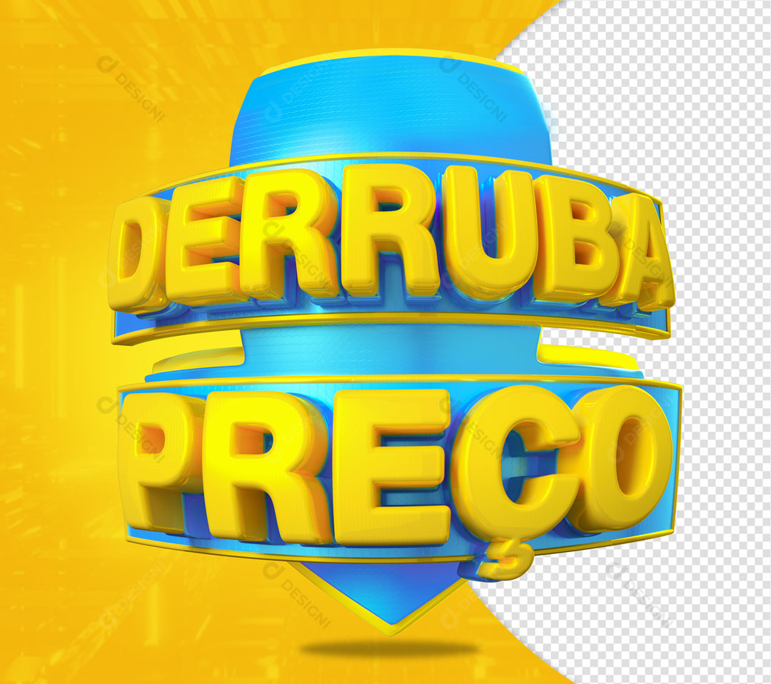 Derruba Preço Selo 3D PSD + PNG Transparente