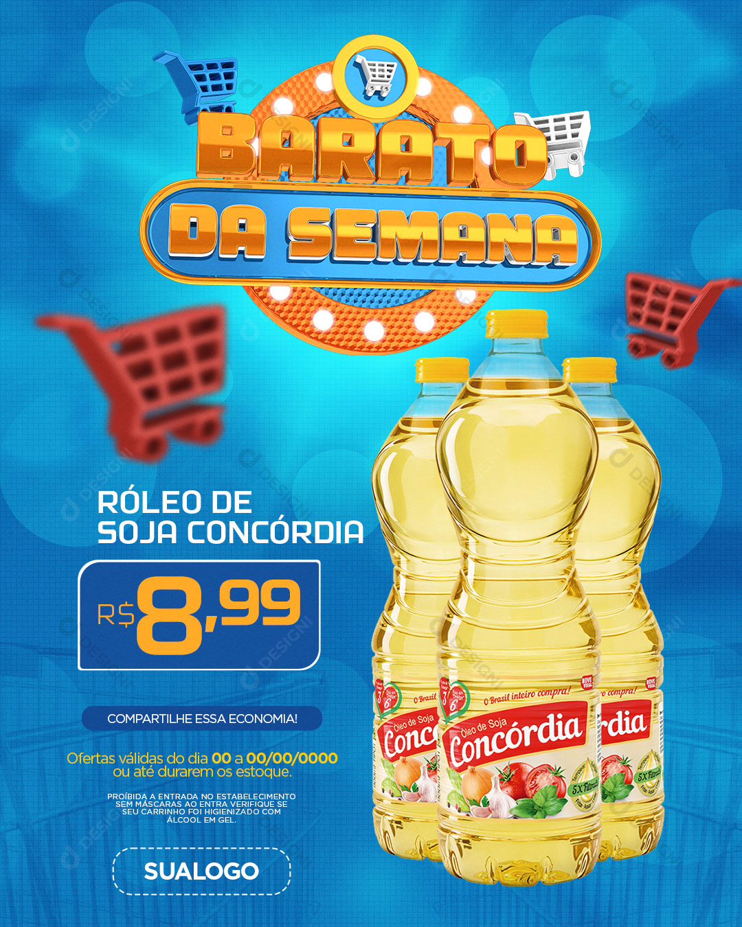 Supermercado Barato da Semana Produto Social Media PSD Editável