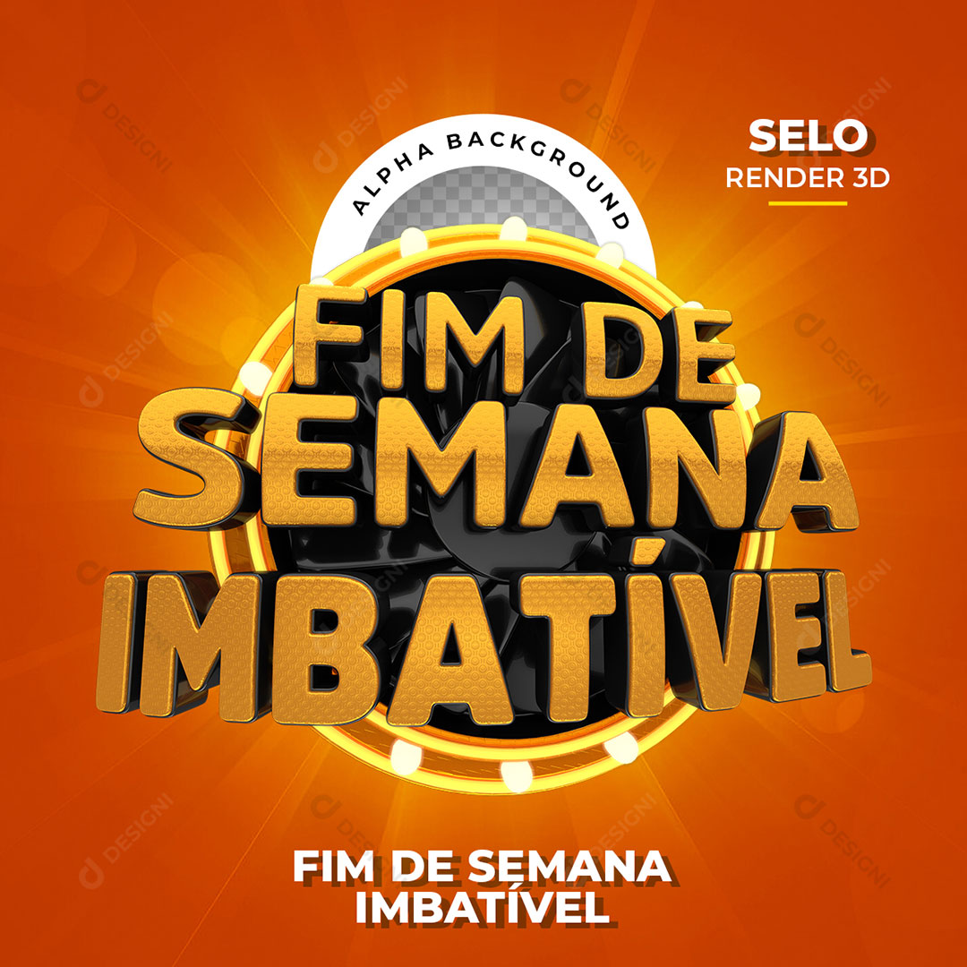 Fim de Semana Imbativel Selo 3D PNG Transparente