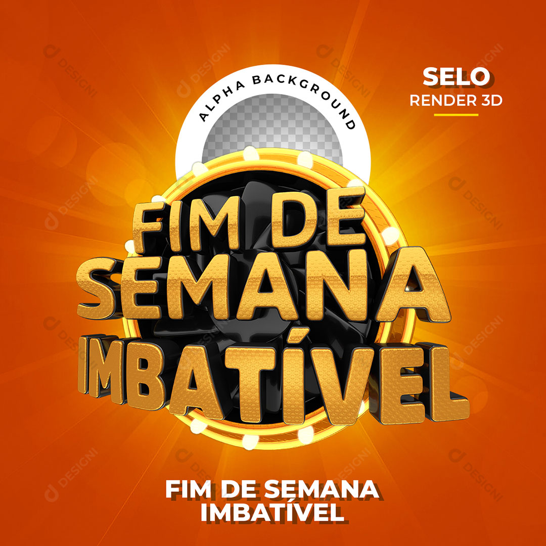 Fim de Semana Imbativel Selo 3D PNG Transparente