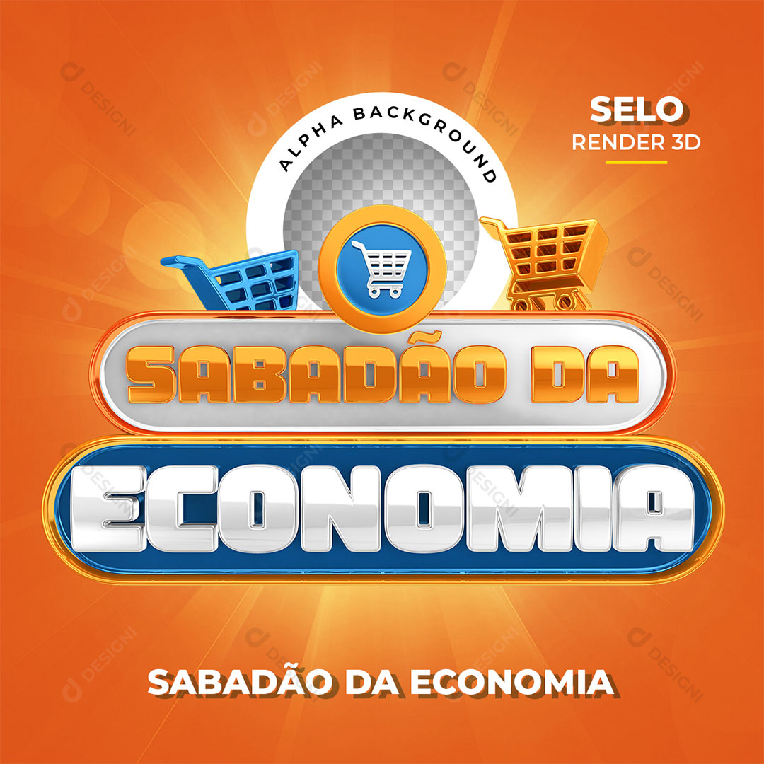 Sabadão da Economia Selo 3D PNG Transparente