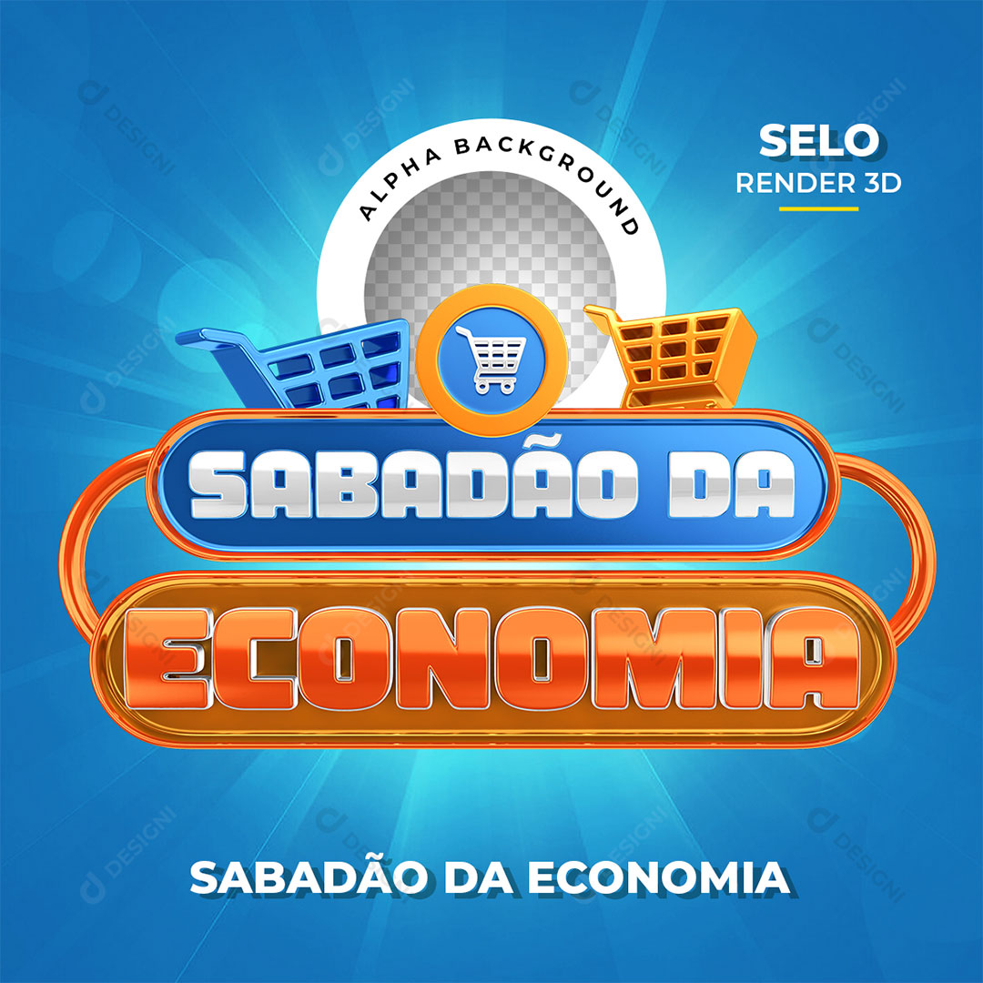 Sábadão da Economia Selo 3D PNG Transparente