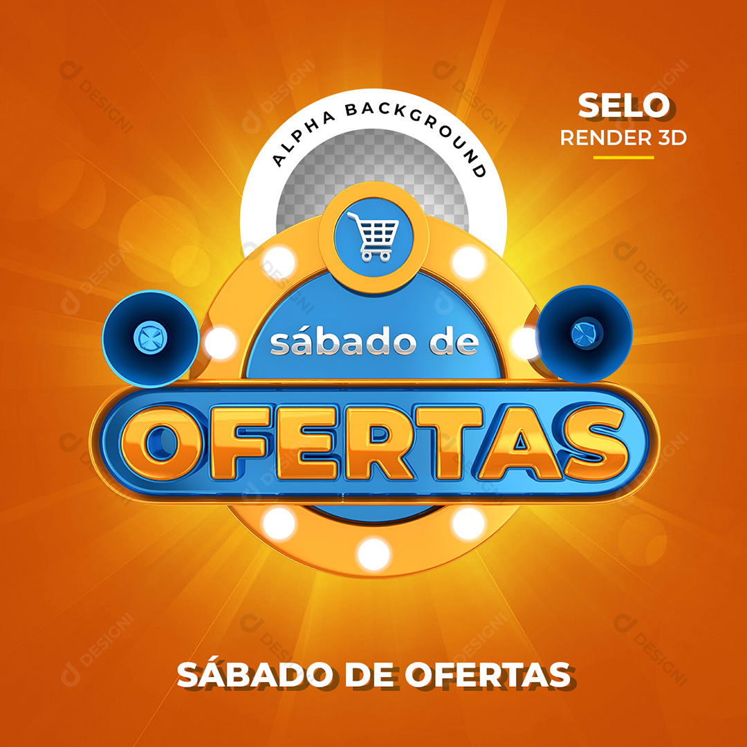 Sábado de Ofertas Selo 3D PNG Transparente