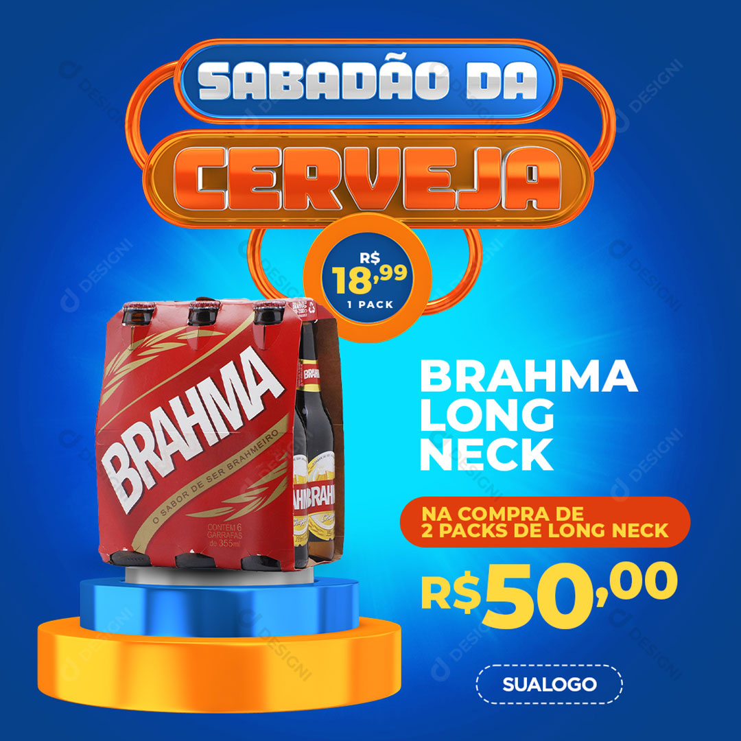 Distribuidora Sabadão da Cerveja Bebida Social Media PSD Editável