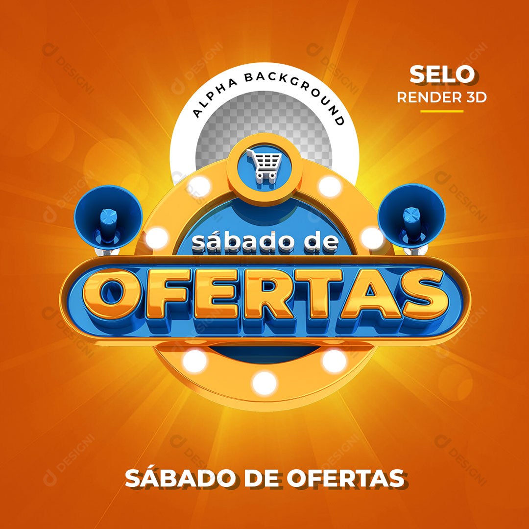 Sábado de Ofertas Selo 3D PNG Transparente