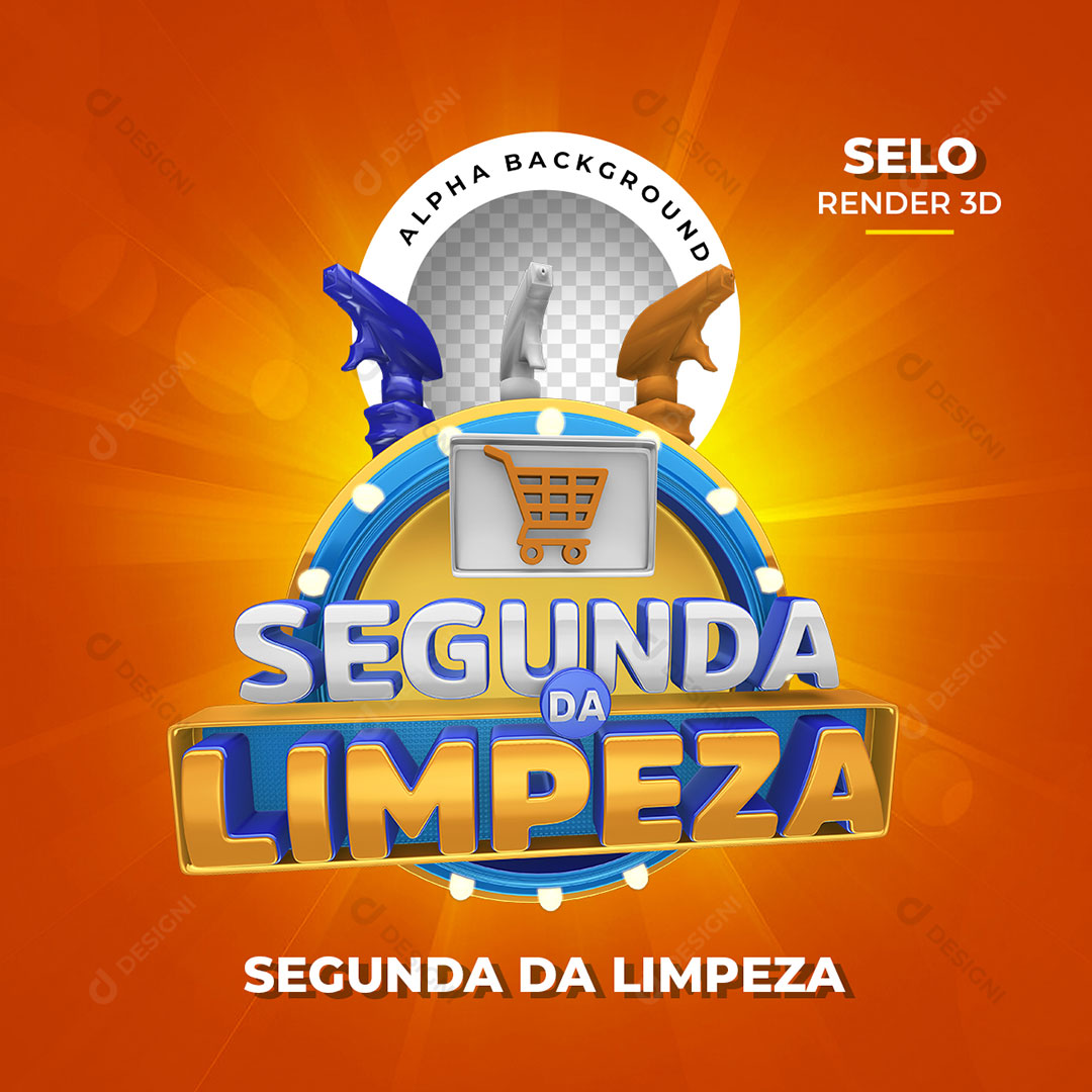 Segunda da Limpeza Selo 3D PNG Transparente