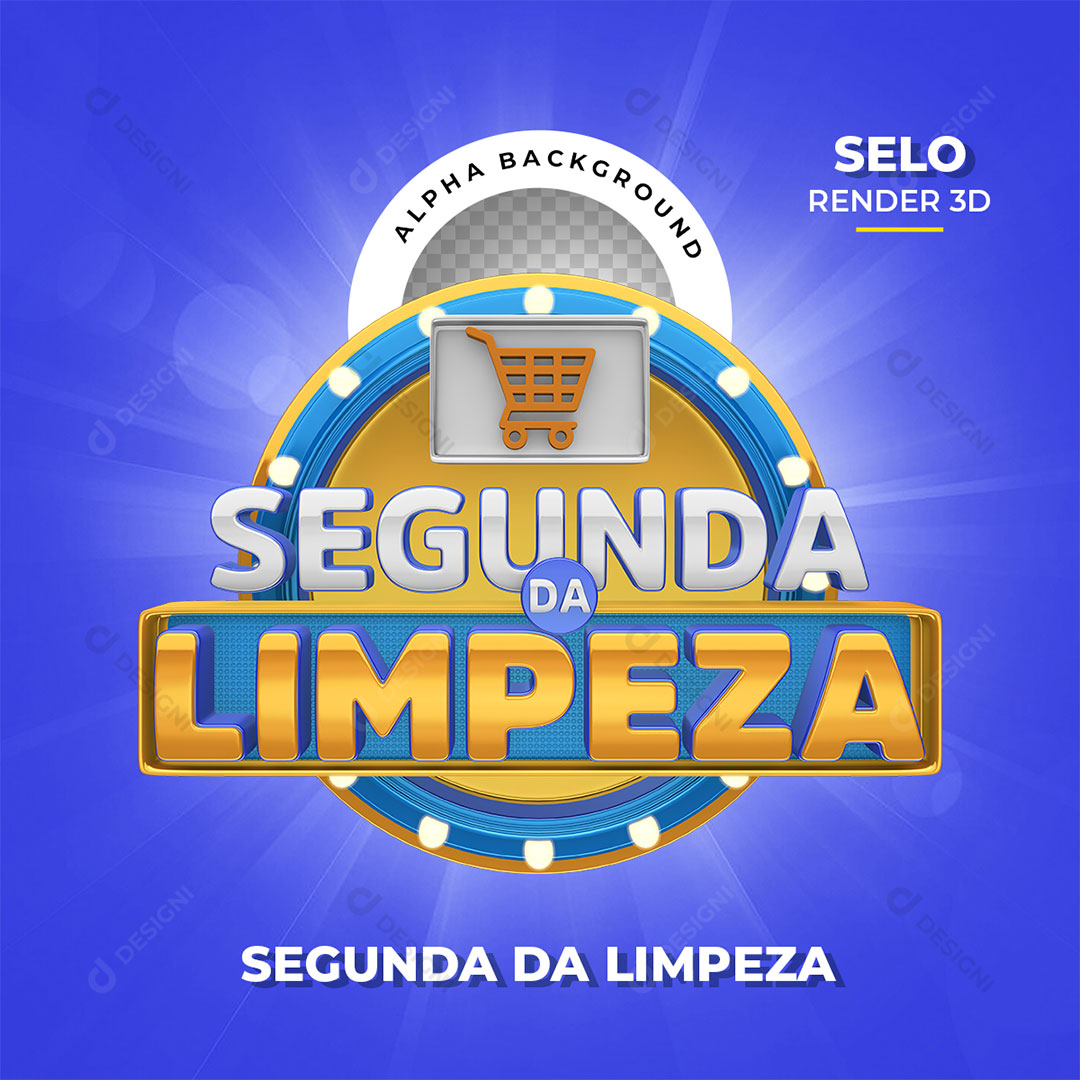 Segunda da Limpeza Selo 3D PNG Transparente