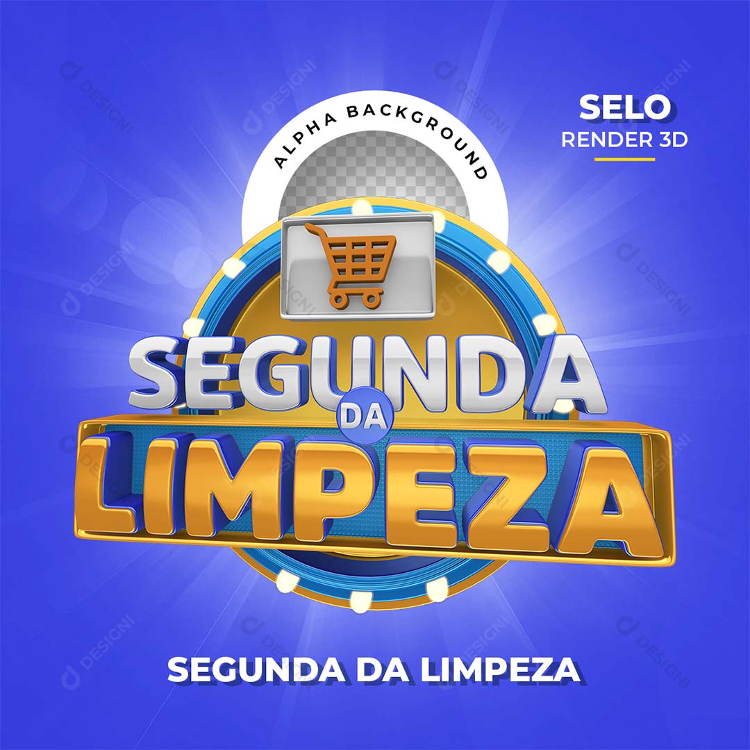 Segunda da Limpeza Selo 3D PNG Transparente