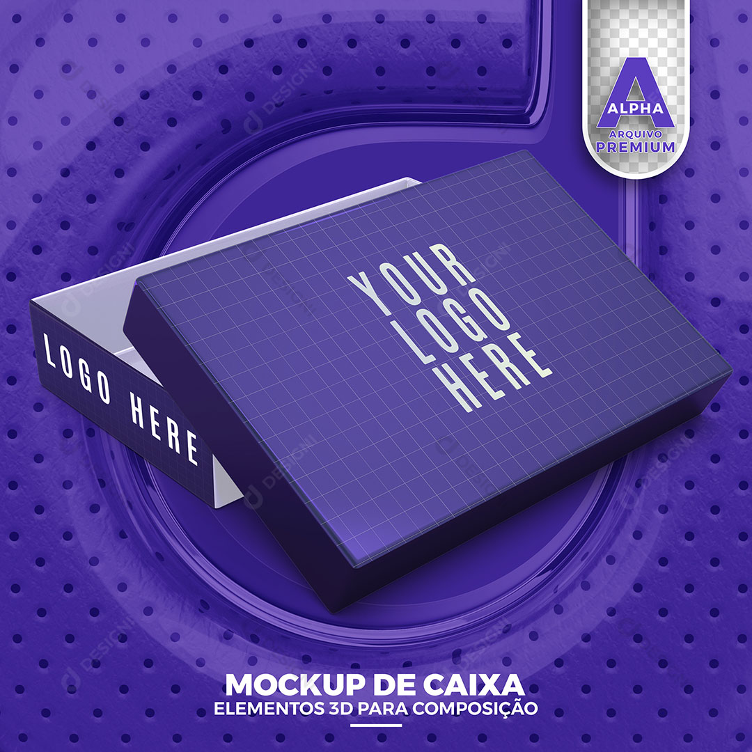 Mockup de Caixa Elemento 3D Para Composição PSD Editável