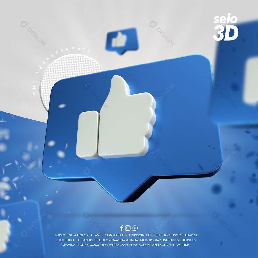 Ícone Like Facebook Redes Sociais PSD