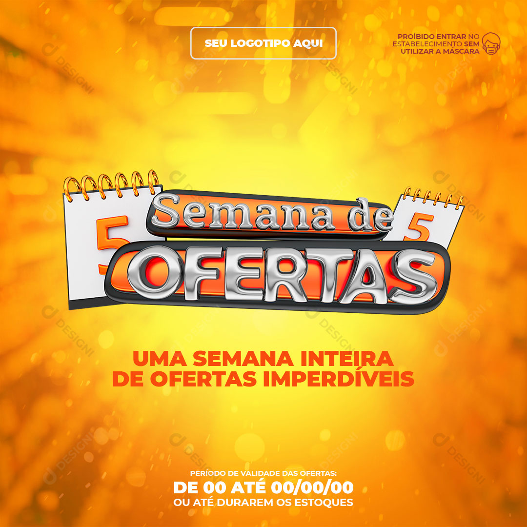 Semana de Ofertas Selo 3D PSD Editável