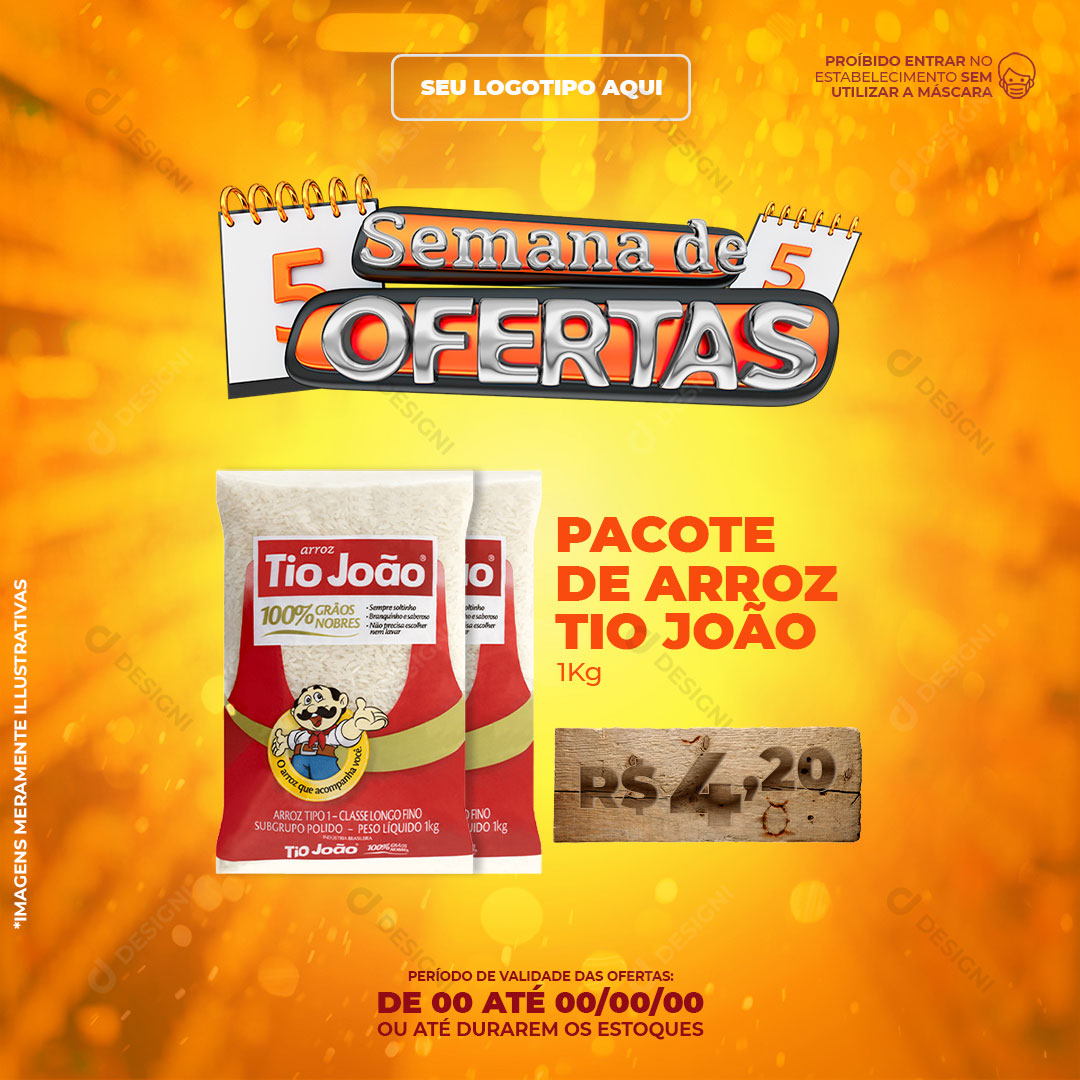 Supermercado Semana de Ofertas Produto Social Media PSD Editável