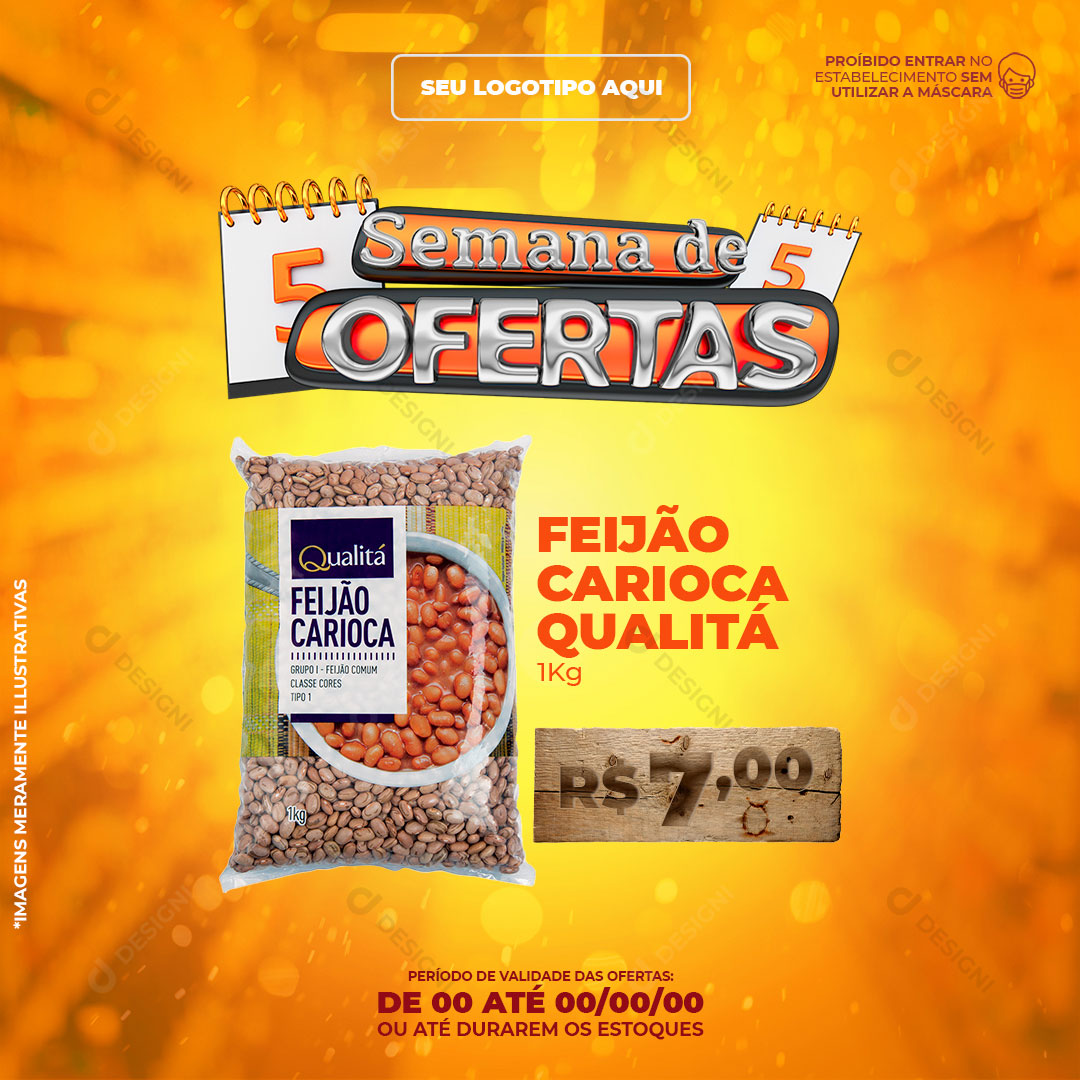 Supermercado Semana de Ofertas Social Media PSD Editável