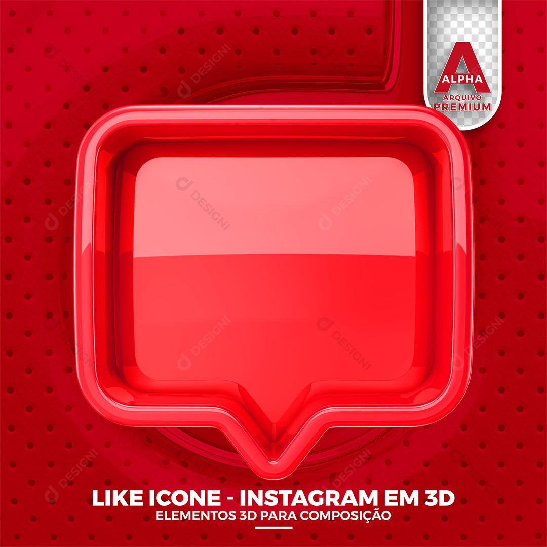 Like 3D Elemento Para Composição Instagram PNG Transparente