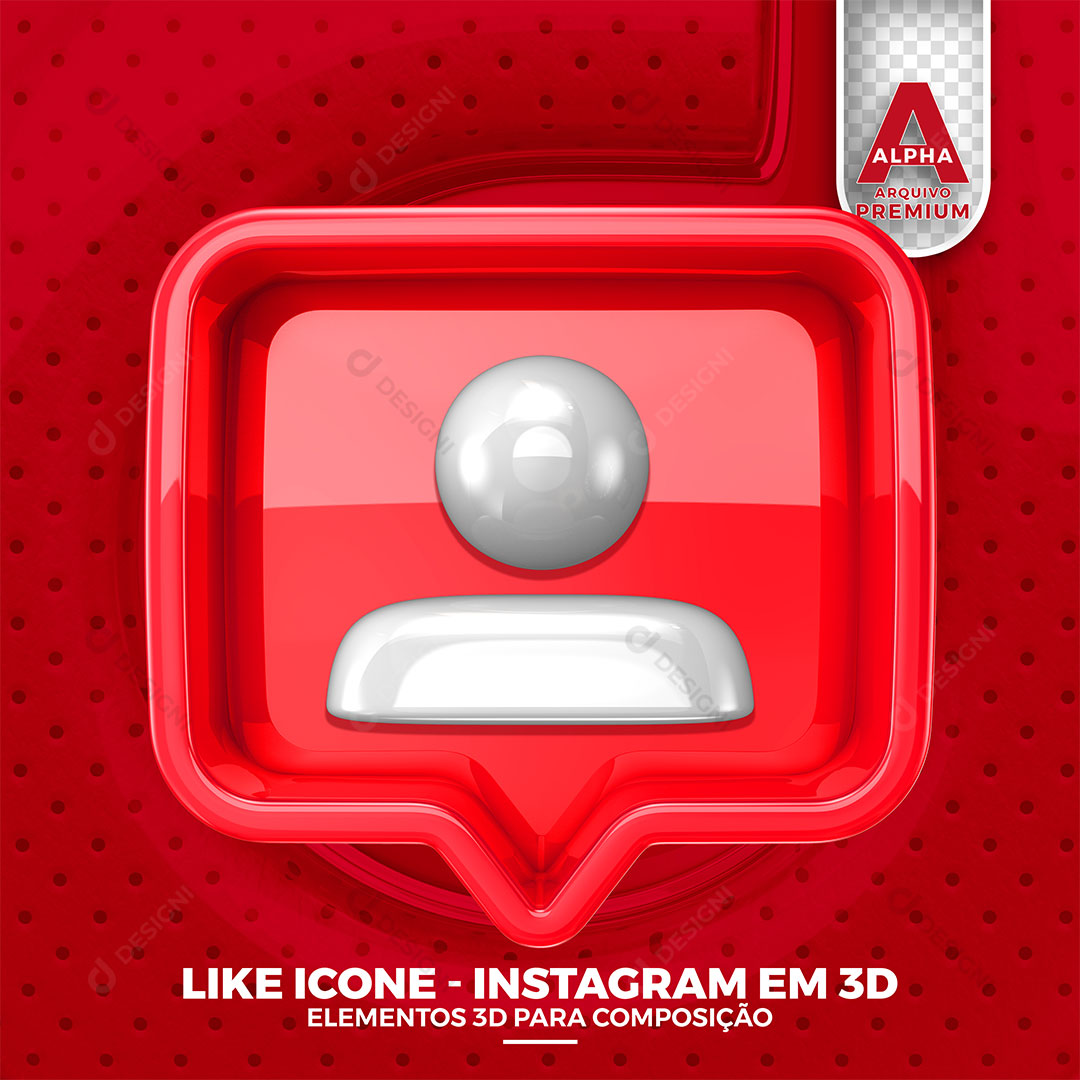 Like 3D Elemento Para Composição Instagram PNG Transparente